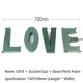 Green LOVE shaped floral foam letters with suction cups for wedding car decoration 720x230mm - LOVE Letter Floral Foam with Suction Cup / 720x230mm