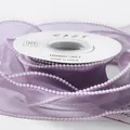Purple organza fish tail ribbon with elegant pearl edging for floral bouquet bows - 4.0CM*5 Yards / Grape Purple (Artificial Pearl Edge)