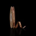 Elegant brown grosgrain ribbon with gold Love is Eternal foil print for gift wrapping - Gold Foil Love Is Eternal / 1.0cm Width / 40 Yards / Dark Coffee
