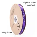 Dark purple polyester satin ribbon with 'Just for you' script print for elegant gift wrapping - 1.0cm*35 Yards / Deep purple