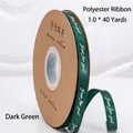 Dark green polyester ribbon with 'Just for you' text for gift wrapping, 40 yards. - 1.0cm*35 Yards / Dark Green