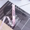 2.5cm pink satin ribbon with 'Just for you' print for flower and gift wrapping - 1.0cm*35 Yards / Light Pink (Black Text)