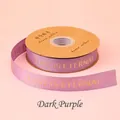Elegantes dunkelviolettes Ripsband mit goldgeprägtem 'Love Is Eternal' Schriftzug - Englisch Love Is Eternal / 2.5cm Breite / 32 Yards / Dunkellila