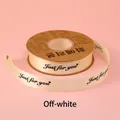 Beige satin ribbon with Just for you print for elegant gift wrapping and bouquets - 2.5cm*30 Yards / Off White