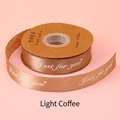 Light coffee 2.5cm satin ribbon with white Just for you printed text for gift wrapping - 2.5cm*30 Yards / Light Coffee