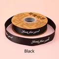 2.5cm width black satin ribbon featuring 'Just for you' white text for gift wrapping - 2.5cm*30 Yards / Black