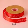 Premium bright red satin ribbon with white Just for you print for luxury gift packaging - 2.5cm*30 Yards / Red