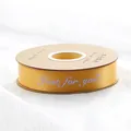 Premium 2.5cm golden satin ribbon with purple 'Just for you' print for gift box wrapping - 2.5cm*30 Yards / Turmeric