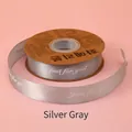 Silver grey 2.5cm satin ribbon with Just For You print for gift and flower wrapping - 2.5cm*30 Yards / Silver Gray