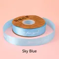 2.5cm 'Just for you' printed satin ribbon in sky blue for elegant gift box packaging - 2.5cm*30 Yards / Light Blue