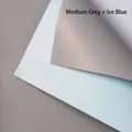 Double-sided waterproof floral wrapping paper in medium grey and ice blue colors. - Medium Gray + Ice Blue