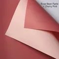Double-sided waterproof flower wrapping paper in red bean paste and cherry pink colors - Bean Paste + Cherry Pink