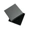 Detailed view of an open black jewelry box with soft velvet lining for necklaces. - 9x9x1.6cm with Sponge / Black