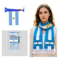 3-piece Argentina football fan set including scarf, blue horn, and decorative face stickers. - Argentina Fan Set