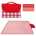 Foldable red and white checkered picnic mat with waterproof 600D Oxford cloth. - 150x100cm / Red