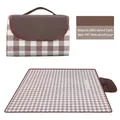 150x100cm foldable coffee check picnic mat with 600D Oxford cloth and waterproof PVC bottom - 150x100cm / Coffee