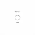 Close-up detail of a 2mm silver titanium steel beaded elastic ring for women's fashion - 2mm Women's Style (JZ1076S) / Silver