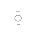 Detalle del anillo elástico para hombre con cuentas de acero de titanio plateado de 3 mm - 3mm Men's Style (JZ1168S)