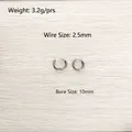 Detailed view of silver stainless steel hoop earrings with 10mm bore size and 3.2g weight - Smooth Hoop Style (YE-662S-10mm) / 10mm / Silver