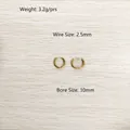Créoles en acier titane doré, diamètre intérieur 10mm et fil de 2,5mm - Style Anneau Lisse (YE-662G-10mm)