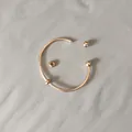 Detail of rose gold stainless steel DIY open bangle with screw-off ball end and beads - Unscrewed Ball Head DIY Open Bangle (YB-1089RG) / Inner Diameter 65mm (With 2 Positioning Beads) / Rose Gold