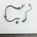 DIY βραχιόλι αλυσίδα φίδι από ανοξείδωτο ατσάλι με βιδωτό άκρο για γούρια και κλίμακα - 15cm / Αλυσίδα Φίδι με Κούμπωμα Κάβουρα και Κρεμαστό Καρδιά (YB-985) / Με 2 Χάντρες Τοποθέτησης / Ασημί