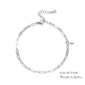 Détail d'un bracelet en chaîne trombone en acier inoxydable avec spécifications - Style Chaîne Trombone (YB785-S) / Largeur 3mm Longueur 16,5+3cm / Argent (YB785-S)