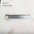 Ασημένιο βραχιόλι από ανοξείδωτο ατσάλι 21 cm μετρημένο δίπλα σε έναν χάρακα - 21cm / Αλυσίδα Φίδι με Κούμπωμα Βαρέλι (YB-976) / Ασημί