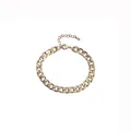 Classic gold-plated stainless steel Cuban link bracelet with adjustable extender chain - Bracelet (YB827-G) / Gold