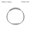 High-quality detailed view of the stainless steel spring coil bracelet with metal beads - 6 Polished Beads Style (YB-003) / Silver