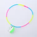Collana con ciondolo unicorno in silicone per bambini con elastico arcobaleno - Verde
