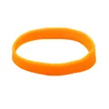 Solid bright orange silicone wristband displayed on a plain white background for detail - Orange