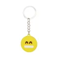 Dettaglio di portachiavi emoji giallo con anello in metallo e faccia sorridente - Faccina Sorridente con Occhi Grandi (Stile 14)