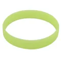 Detail macro view of a luminous green silicone wristband with a smooth matte finish. - Luminous Yellow
