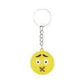 Dettaglio di un portachiavi emoji giallo in silicone con design a bocca a X - Faccina Senza Espressione (Stile 15) / 3.5mm / Giallo
