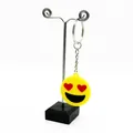 Creatieve gele hartjes-ogen emoji sleutelhanger accessoire voor tassen en sleutels - Expressie 10
