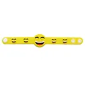 Braccialetto emoji in silicone giallo con motivo a faccina e bottone a pressione regolabile - Espressione di Risata / Giallo