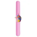 Pink silicone slap bracelet featuring a colorful cartoon unicorn for children - Watercolor Unicorn / Pink