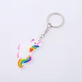 Portachiavi con unicorno colorato in morbido PVC per zaini per bambini e come regalo - Nuovo Stile J Unicorno (3503632420322) / Criniera Arcobaleno Con Stella