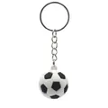 Portachiavi a forma di pallone da calcio 3D in silicone con anello in argento - Calcio 3D