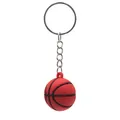 Creativo portachiavi a forma di palla da basket in silicone rosso 3D con anello metallo - Basket Tridimensionale