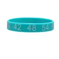 Teal blue silicone wristband with white digital printed numbers for party favors - Digital Printed Style / Lake Blue