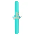 Luminous teal silicone slap bracelet featuring a white cartoon unicorn figure for kids - Watercolor Unicorn / Teal