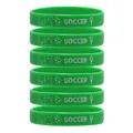 Set di 6 braccialetti in silicone verde con stampa I LOVE SOCCER per appassionati di calcio - Verde chiaro