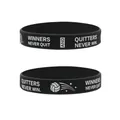 Bracelet de sport en silicone noir avec citation inspirante de volley-ball et motif - Noir (Style Gagnant)