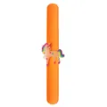 Luminous orange silicone slap bracelet with a cute colorful cartoon unicorn decoration - Watercolor Unicorn / Orange