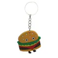 Porte-clés mignon de hamburger de bande dessinée en PVC souple pour sacs - Hamburger