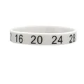 White silicone wristband with black printed numbers 12 16 20 24 28 for party gifts - Digital Printed Style / White