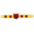 Bracelet en silicone jaune avec motif emoji diable rouge pour accessoire de mode et fête - Expression de diable / Jaune