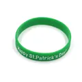 Braccialetto elastico in silicone verde con stampa festiva Happy St. Patrick's Day - Augurio Festivo (Stile 2)